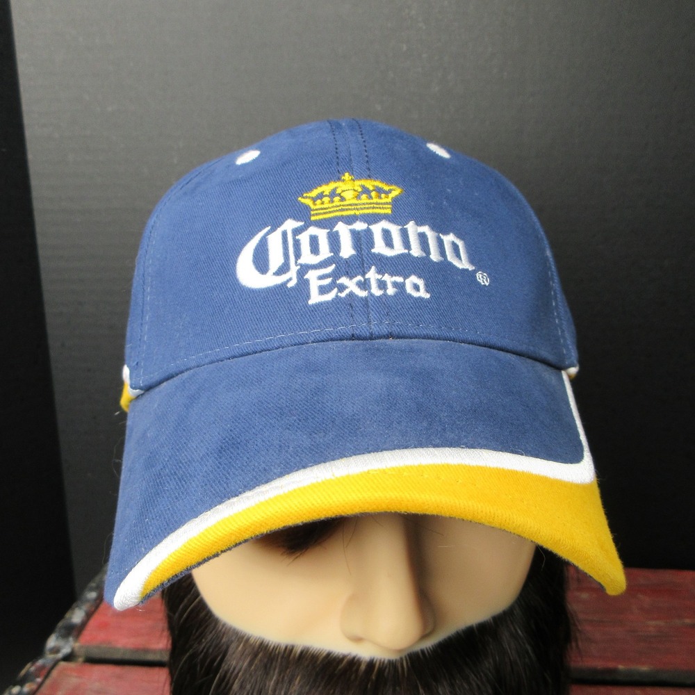 Corona Extra Beer Logo Baseball Cap Hat Blue Yellow White Adjustable Strap Men's